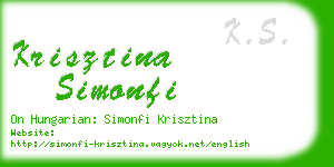 krisztina simonfi business card